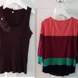 BUNDLE of J. crew colorblock shirt and free people ribbed tank